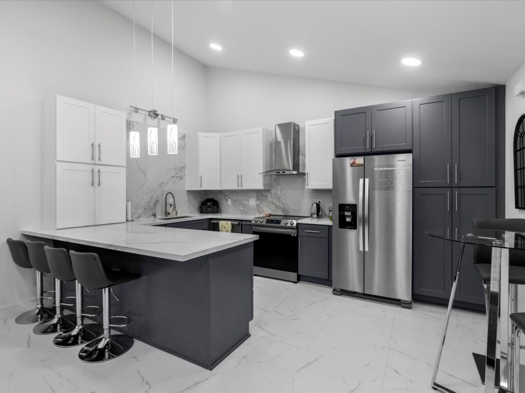 Kitchen remodel in charcoal color
